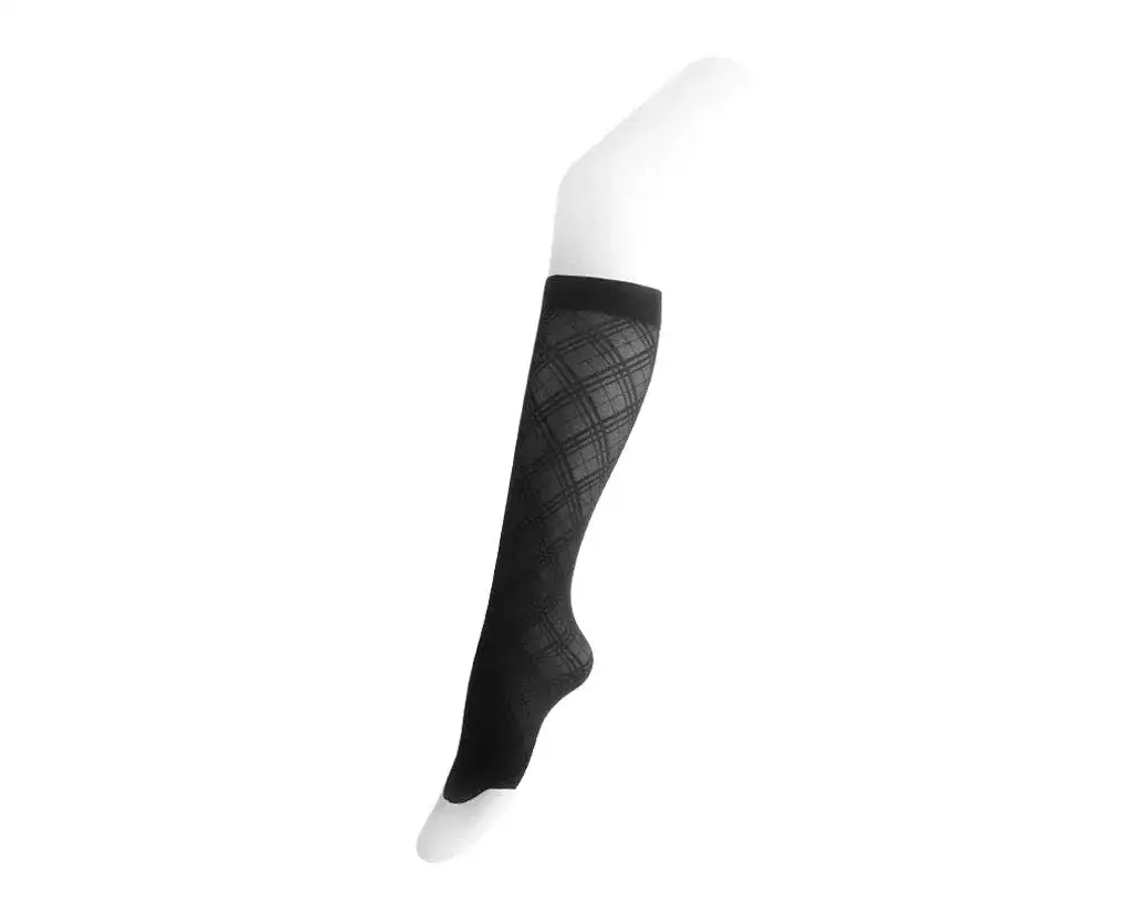 Image of Black Over-The-Knee Mesh Sock