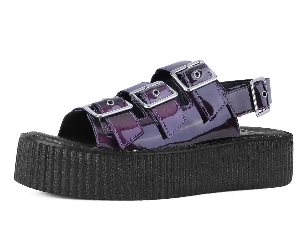 Image of Purple Metallic 3-Buckle Mondo Sandal