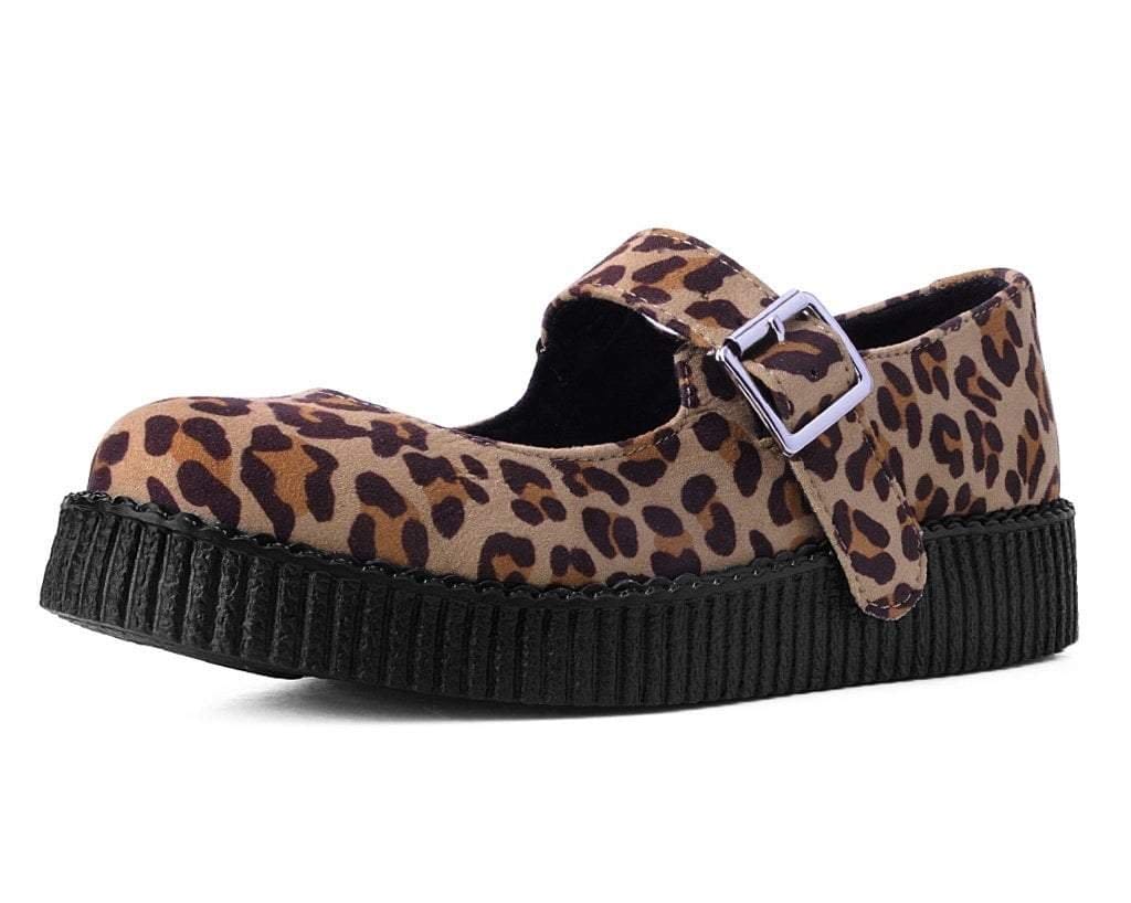 Image of Brown Leopard Faux Suede Viva Low Mary Jane