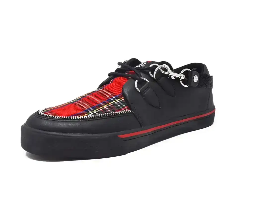 Image of Black TUKskin™ & Red Tartan Sneaker