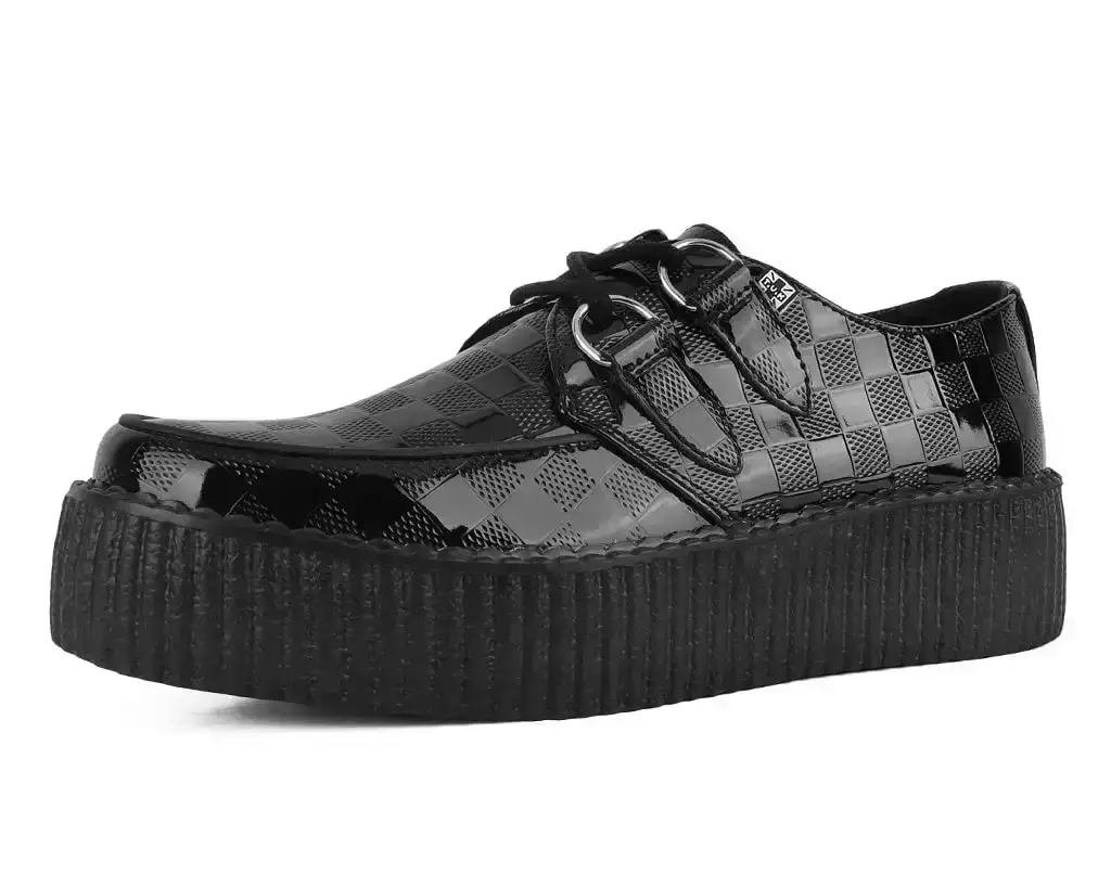 Image of Black Checkered Patent Viva Mondo Creeper