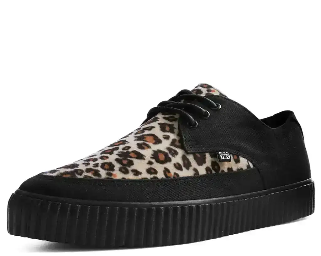 Image of Black & Leopard Tie Pointed Lace Up EZC