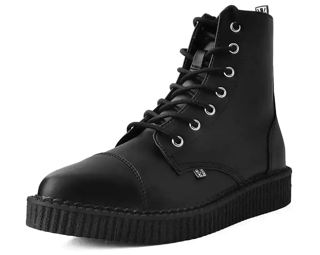 Image of Black TUKskin™ Pointed Lace Up Boot