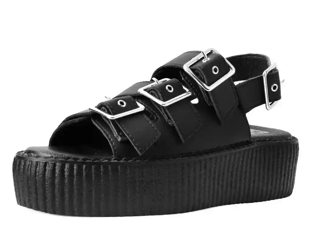 Image of Black 3-Buckle Mondo Sandal