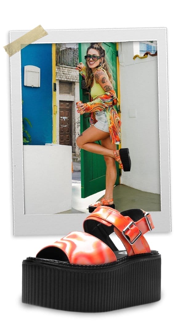 Orange Wavy Strato Sandal