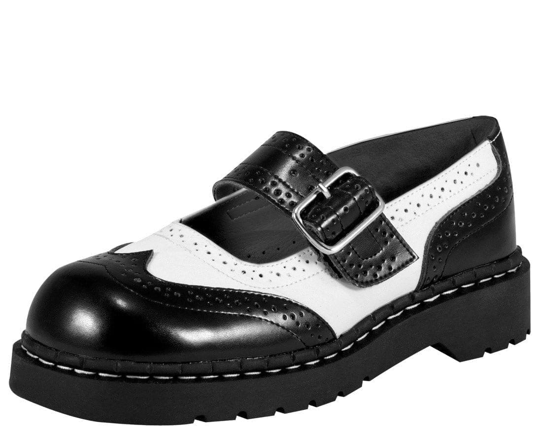 Image of Black & White Brogue Mary Jane