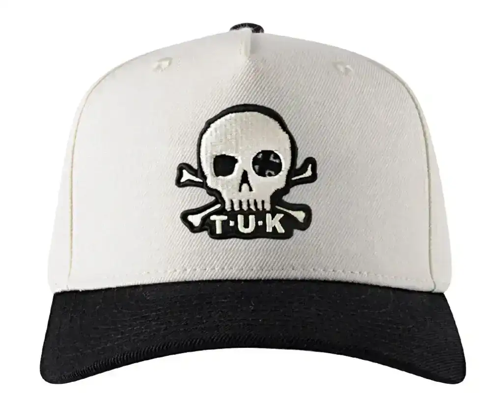 Image of Black & Cream Skull Logo Hat