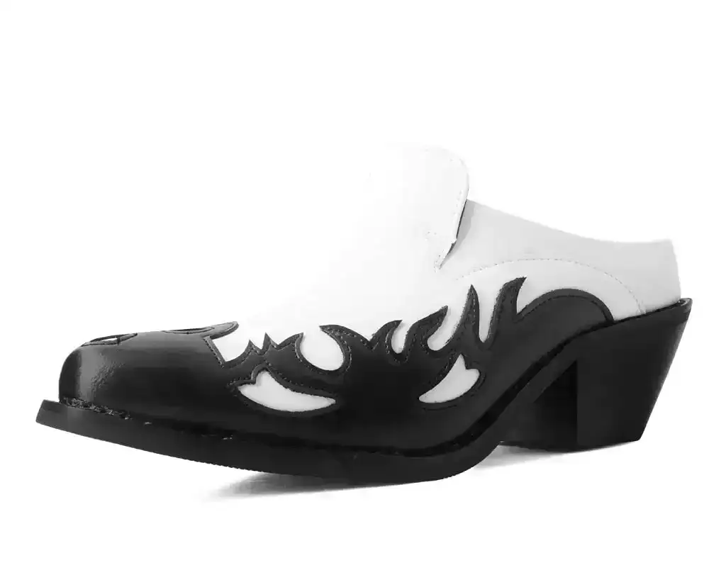 Image of Black & White Flame Western Mule