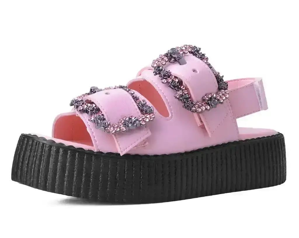 Image of Pink TUKskin™ 2-Buckle Diamond Sandal