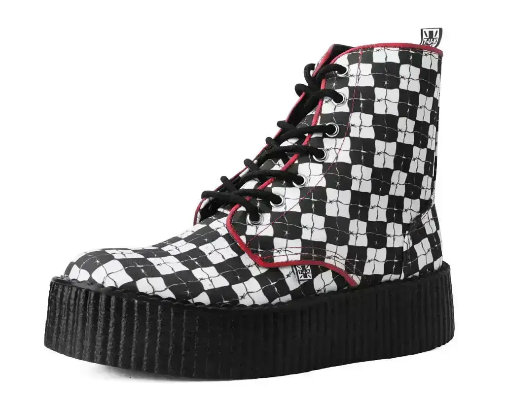 Image of Black & White Checkered Barbwire Mondo Boot