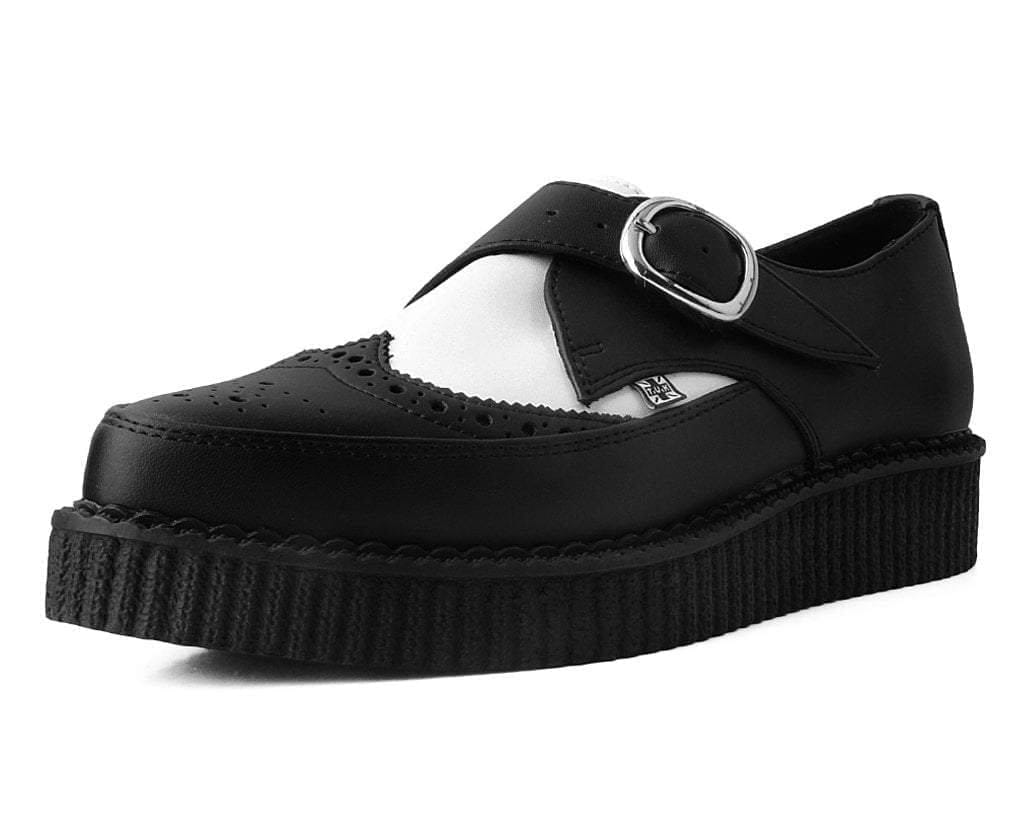 Image of Black & White TUKskin™ Wing Buckle Pointed Creeper