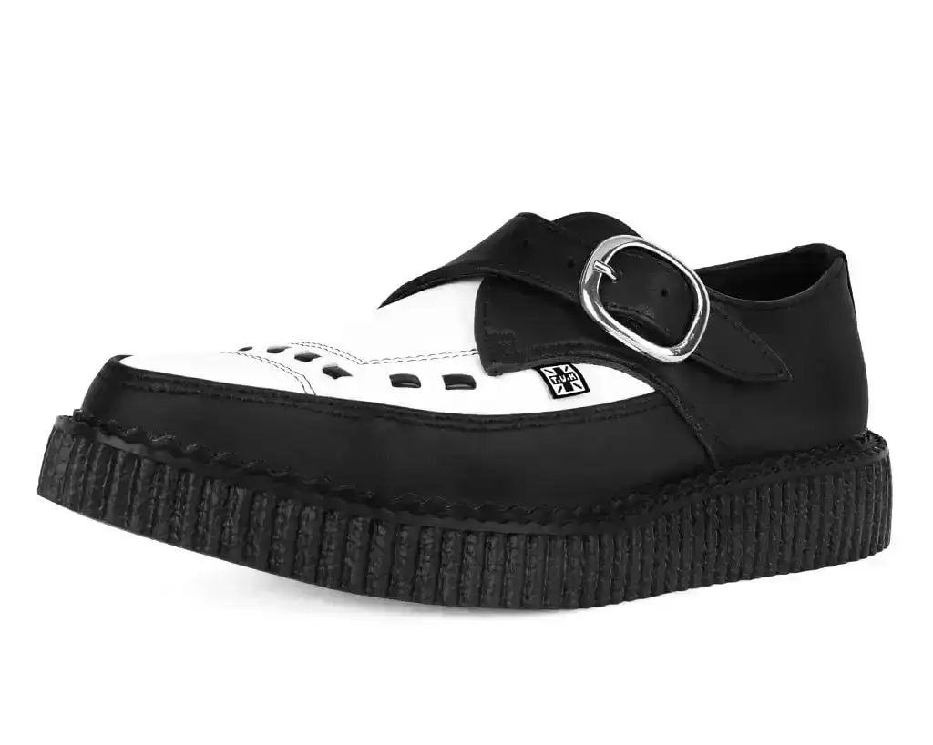 Image of Black & White TUKskin Pointed Buckle Creeper