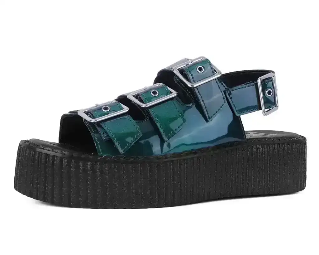 Image of Emerald Metallic 3-Buckle Mondo Sandal