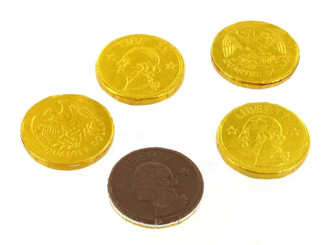 Image of Chocolate Gold Coins - US Quarter - bulk