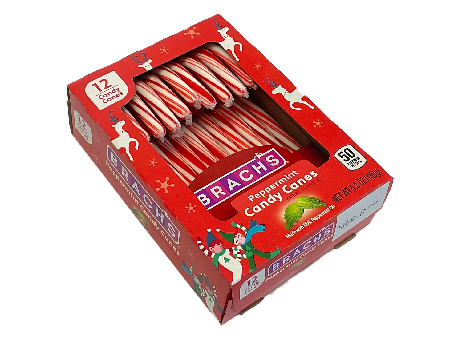 Image of Candy Canes - Brach's Red & White - tray of 12