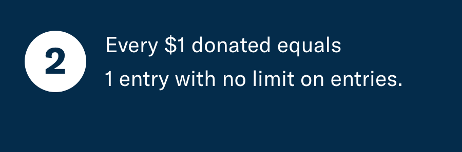 Every \\$1 donated equals 1 entry