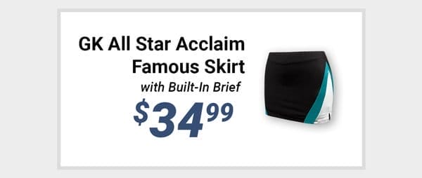 GK ALL STAR ACCLAIM FAMOUS SKIRT WITH BUILT-IN BRIEF