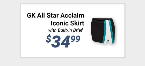 GK ALL STAR ACCLAIM ICONIC SKIRT WITH BUILT-IN BRIEF