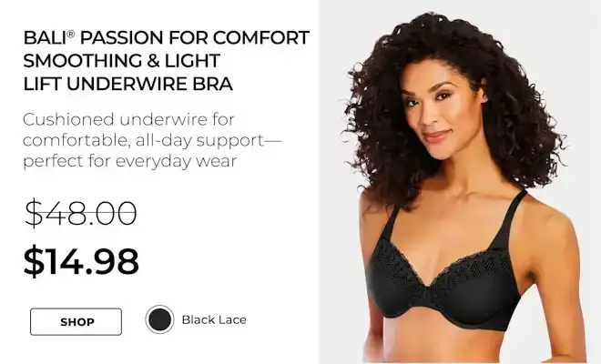 Bali Passion For Comfort Smoothing & Light Lift Underwire Bra