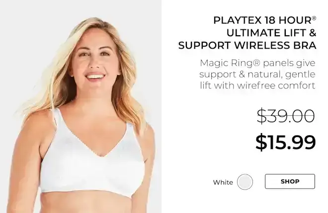 Playtex 18 Hour Ultimate Lift & Support Wireless Bra