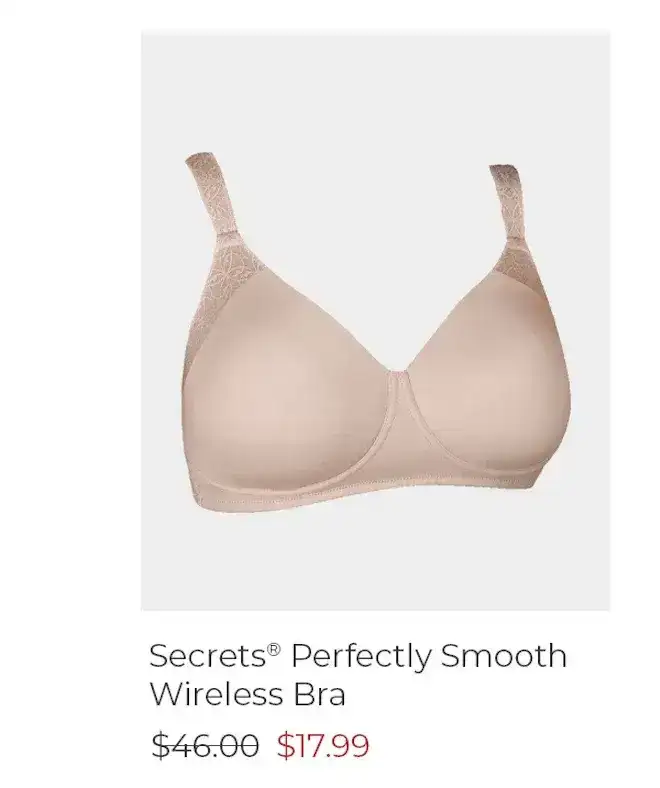 Playtex Secrets Perfectly Smooth Wireless Bra