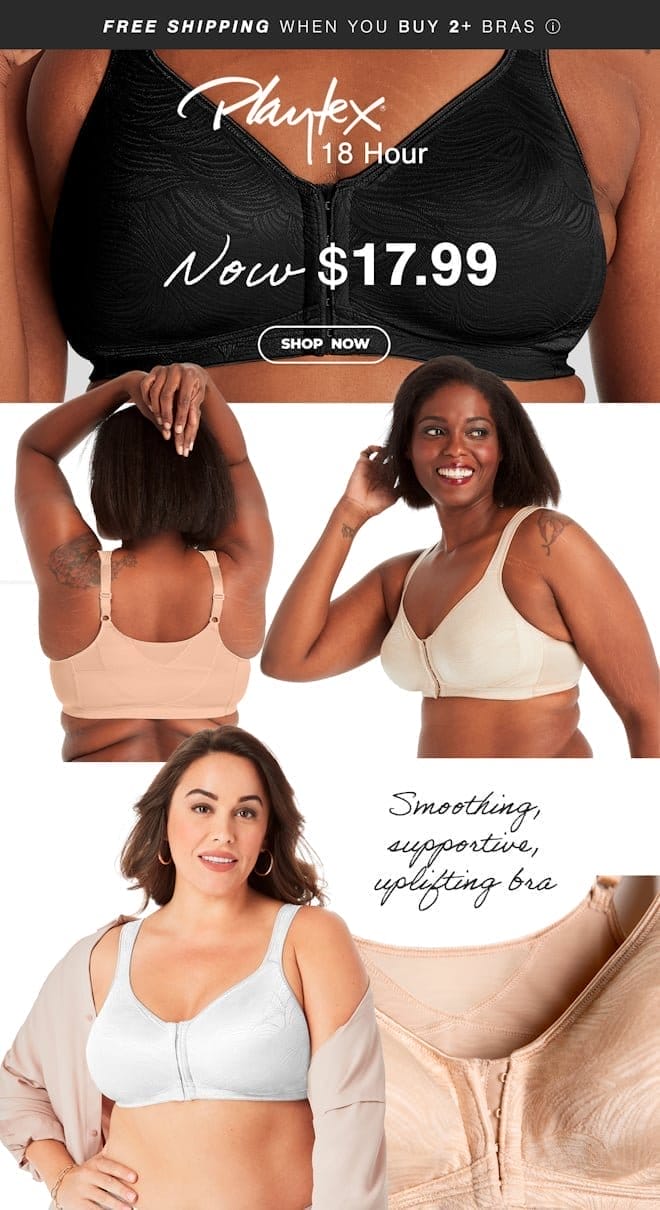 Playtex Women's 18 Hour Front Close Extra Back Support Wireless Bra