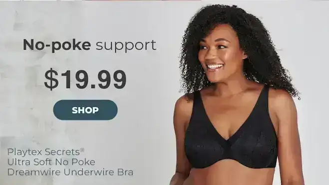 Playtex Secrets Ultra Soft No Poke Dreamwire Underwire Bra