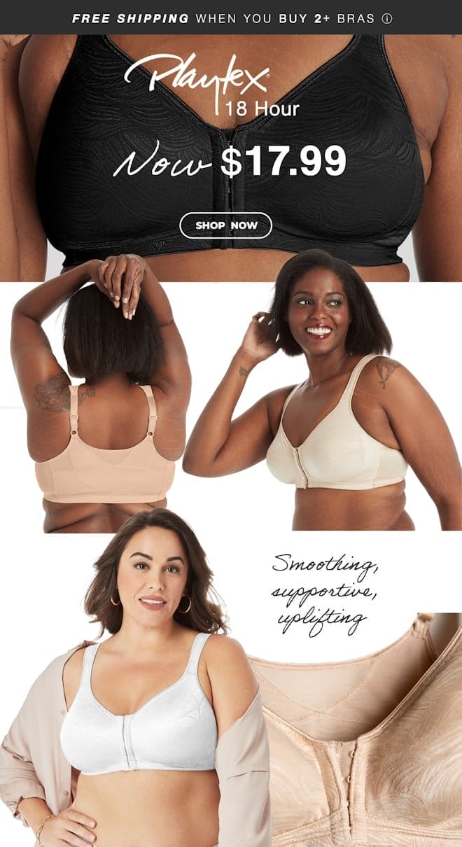 Playtex Women's 18 Hour Front Close Extra Back Support Wireless Bra®