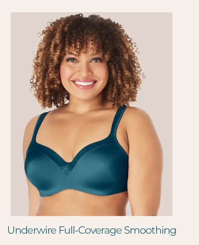 Playtex Secrets Underwire Full-Coverage Smoothing Balconette T-Shirt Bra for Full Figures