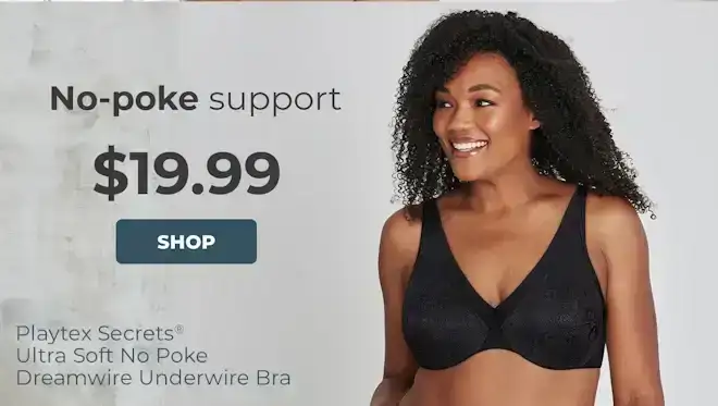 Playtex Secrets Ultra Soft No Poke Dreamwire Underwire Bra