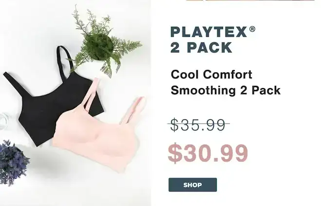 Playtex® Women's Smoothing Full Coverage Wireless Bra, 2-Pack