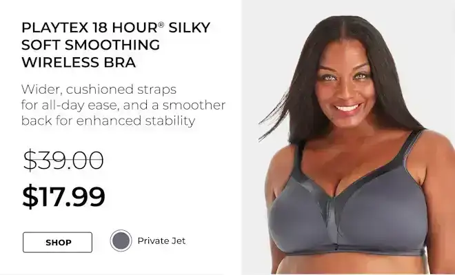 Playtex 18 Hour Silky Soft Smoothing Wireless Bra