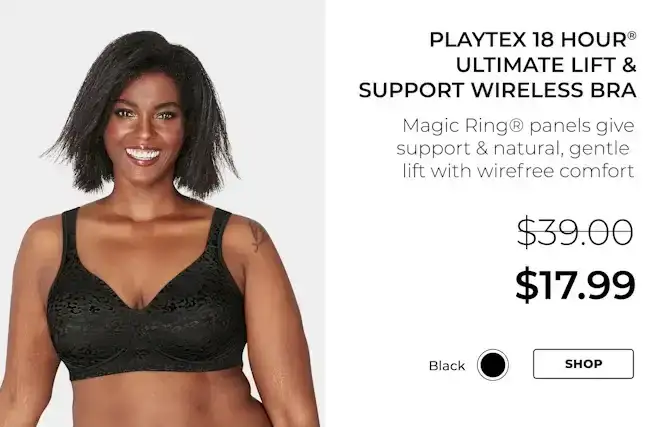 Playtex 18 Hour Ultimate Lift & Support Wireless Bra