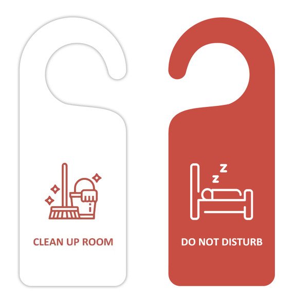 Door Hanger Sign Do Not Disturb Knob Sign Clean Up Room Door Knob Hanger Sign for Hotel Office