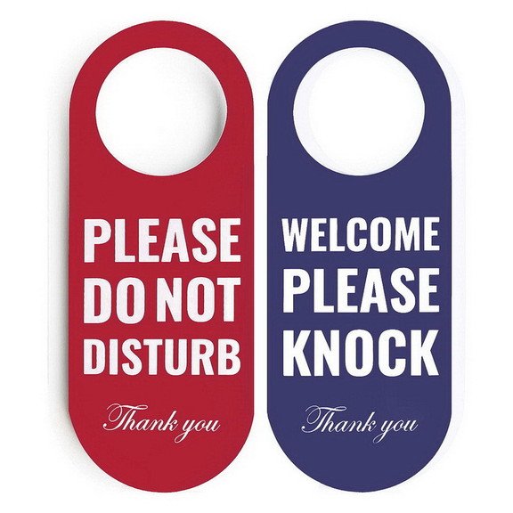 Business Design Do Not Disturb Door Hanger Sign Welcome Please Knock Door Knob Hanger Sign