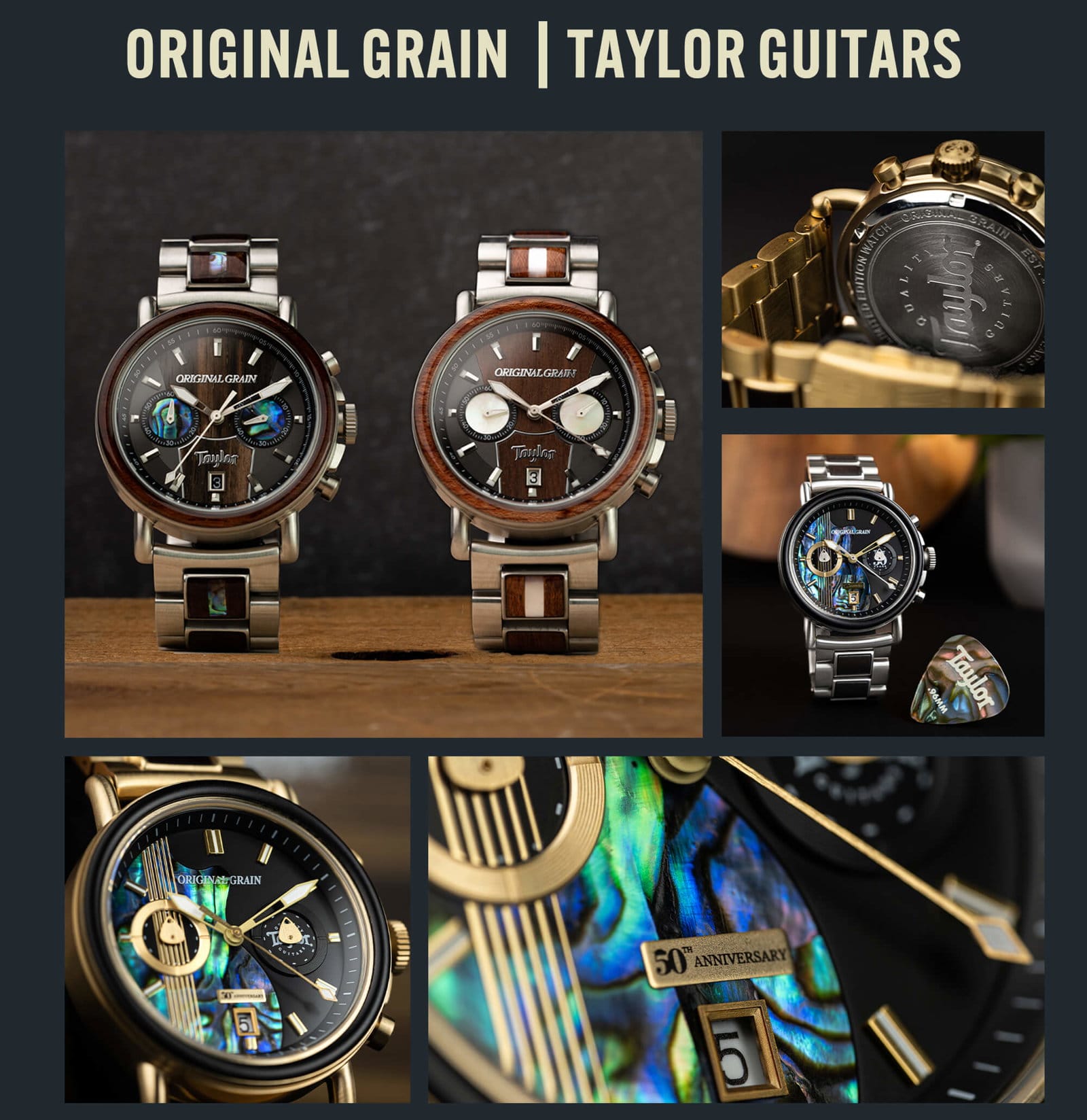 Original Grain and Taylor Guitars Give Back Timepieces