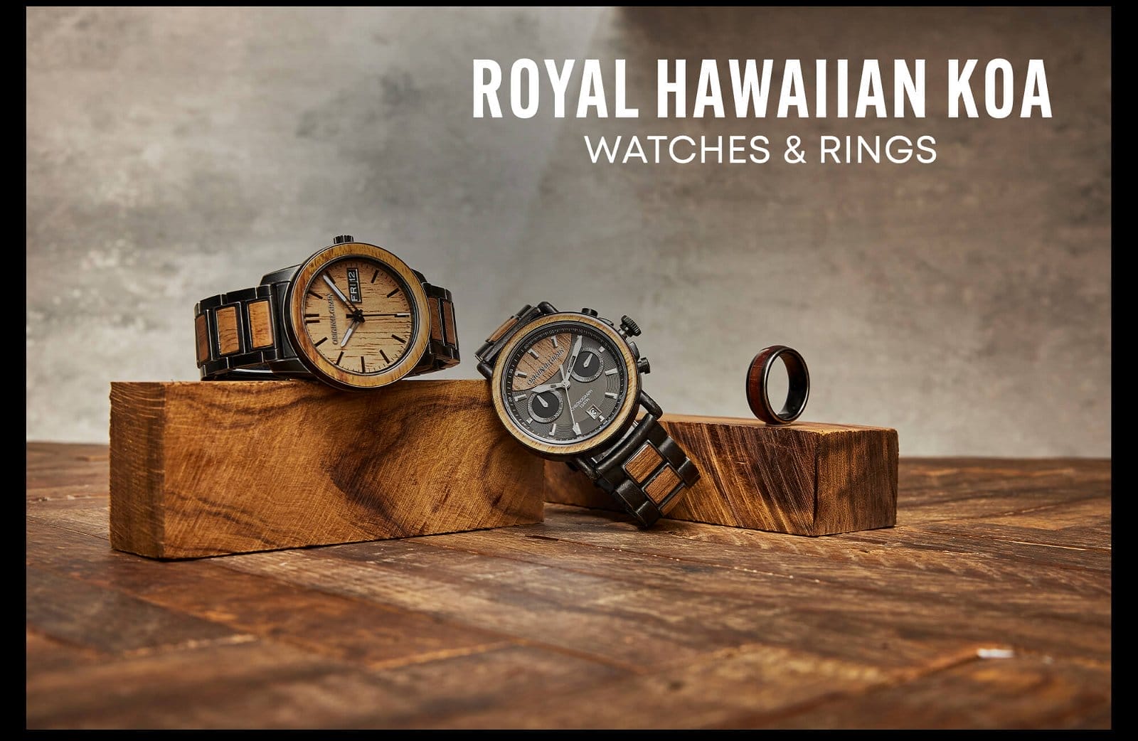 ROYAL HAWAIIAN KOA WATCHES AND RINGS