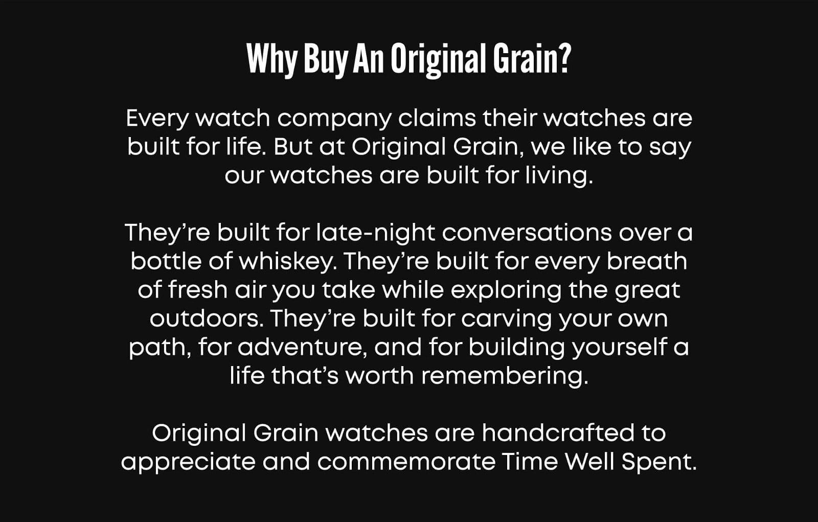 This is why you should buy an original grain timepiece