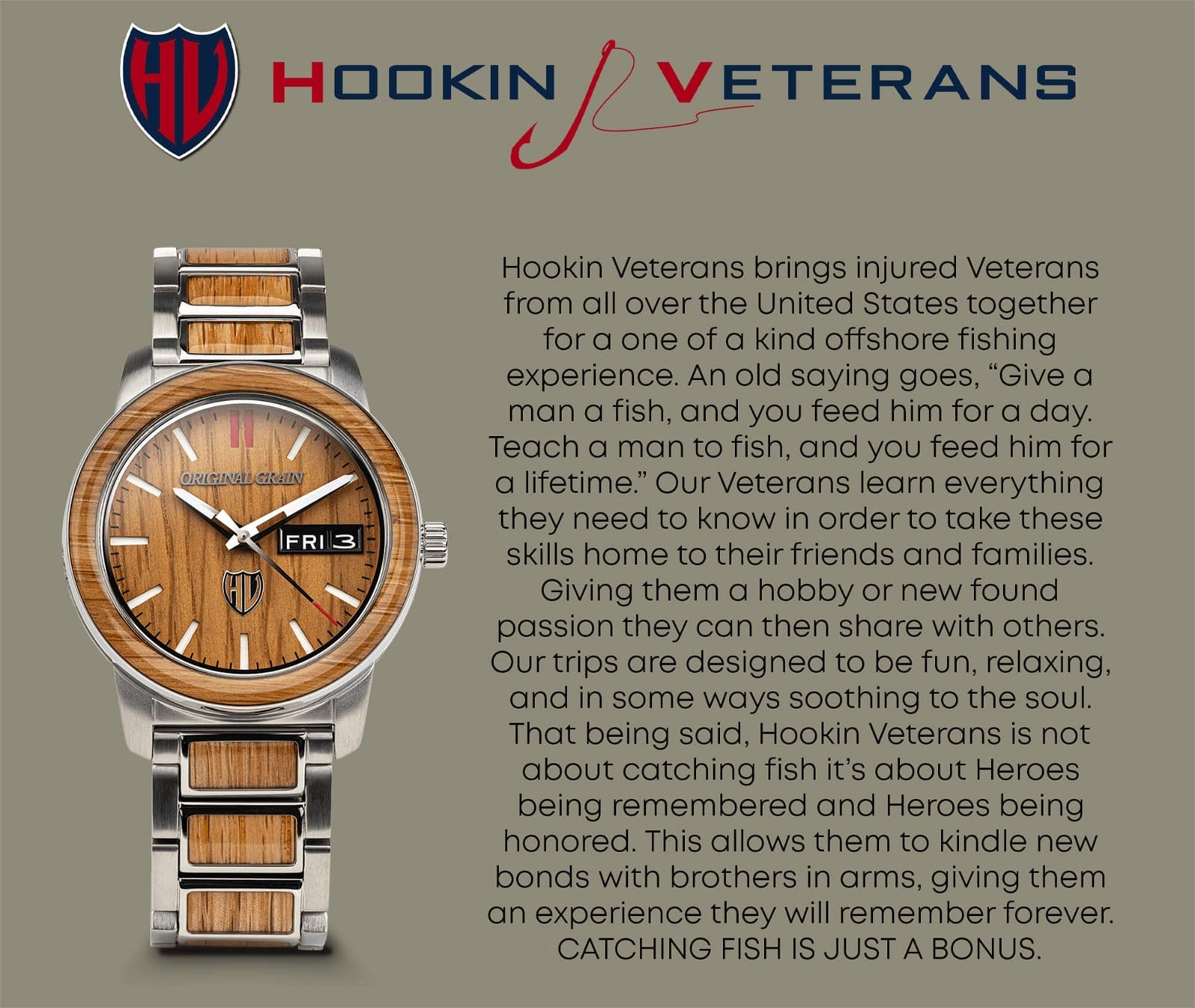 Original Grain's Hookin Veterans Watch Collaboration