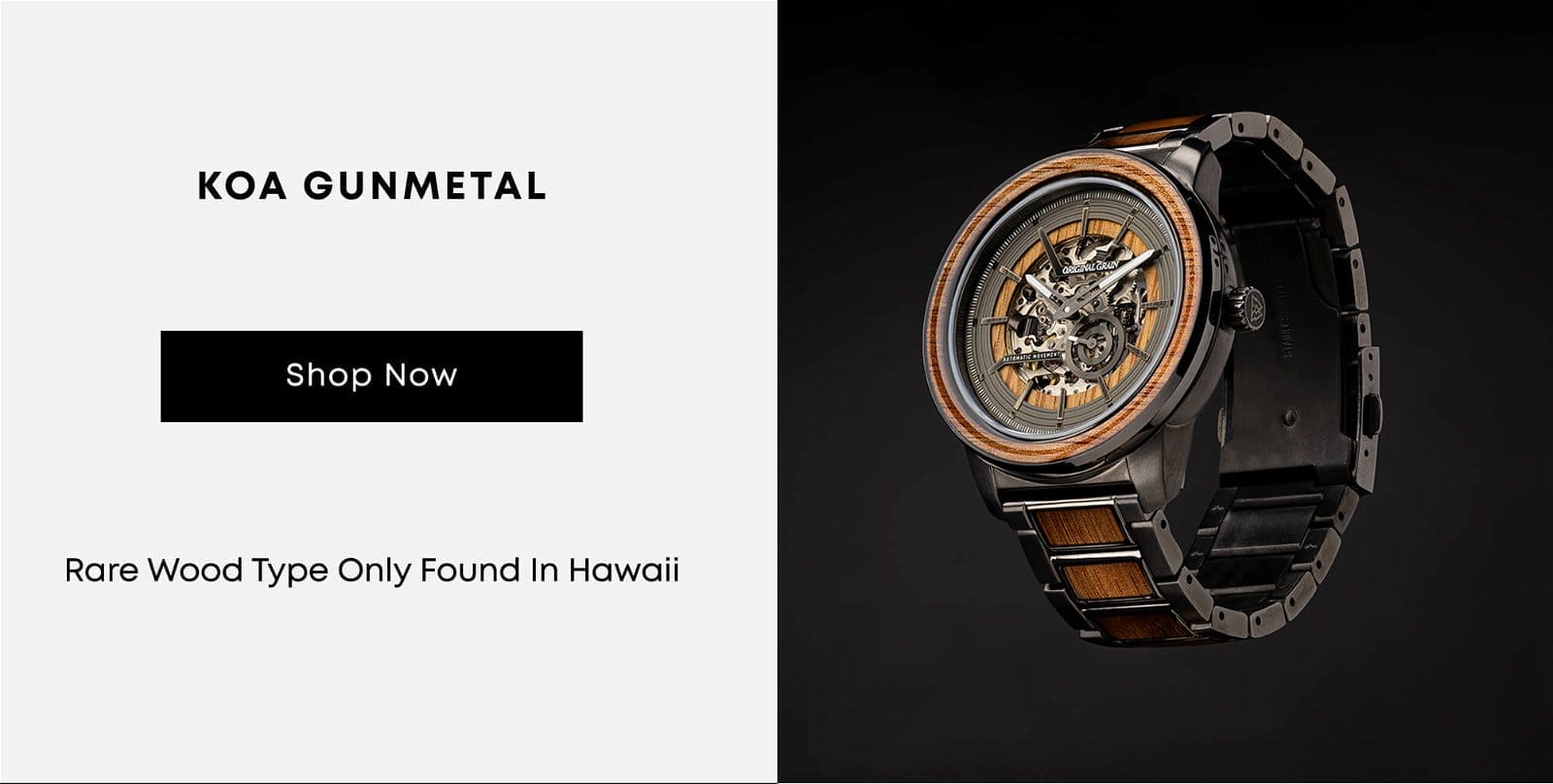 Koa Gunmetal Barrel 46 Automatic Watches Now Available