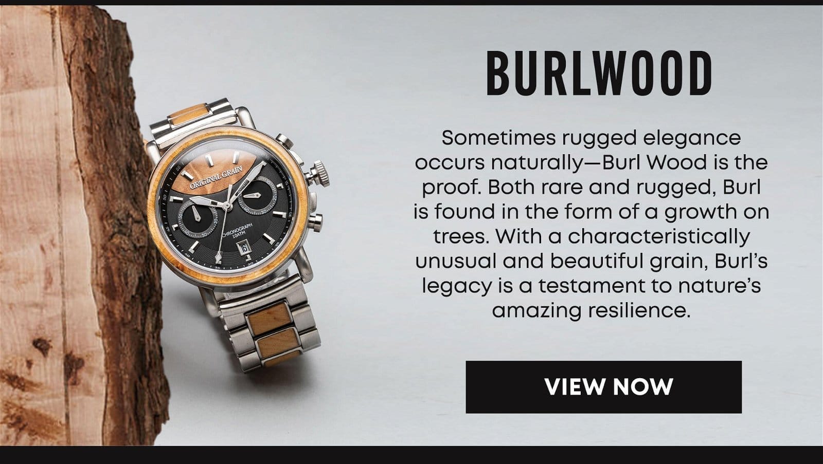 Original Grain Burlwood Watch Material