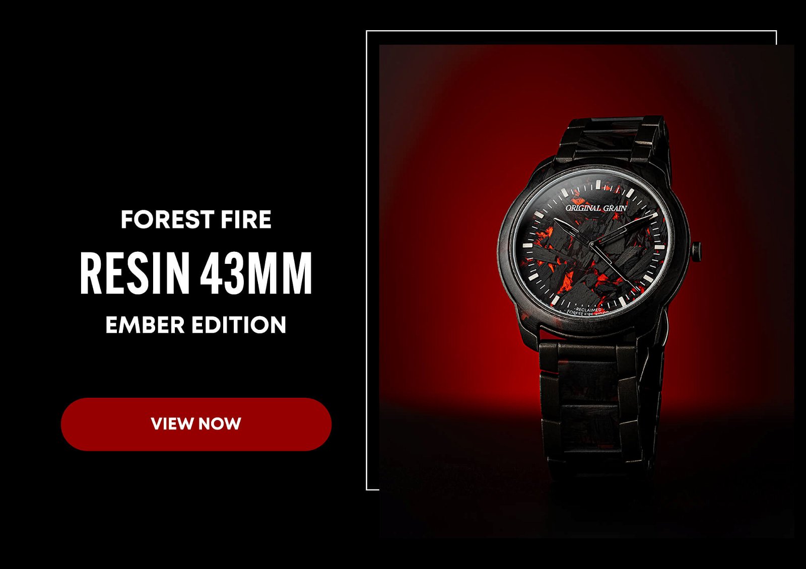 ORIGINAL GRAIN'S forest fire ember red Resin 43mm