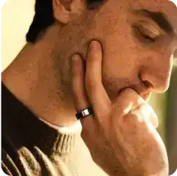 Person Thinking Wearing Oura Ring