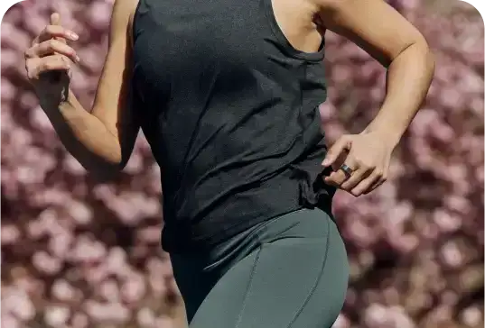 Woman Running with Oura Ring 