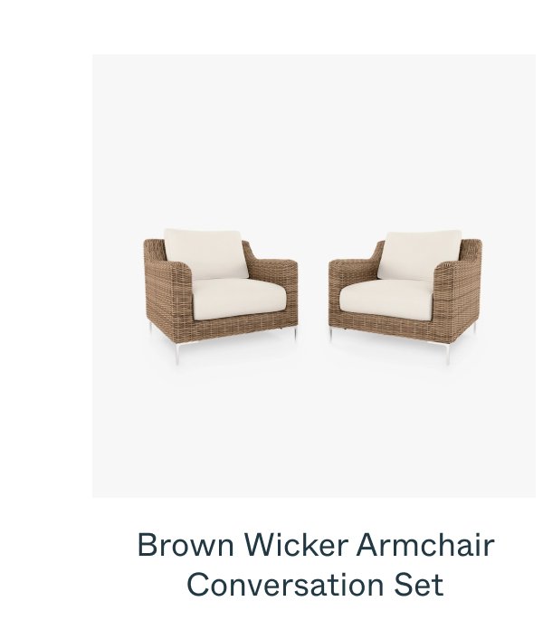 Brown Wicker Armchair Conversation Set