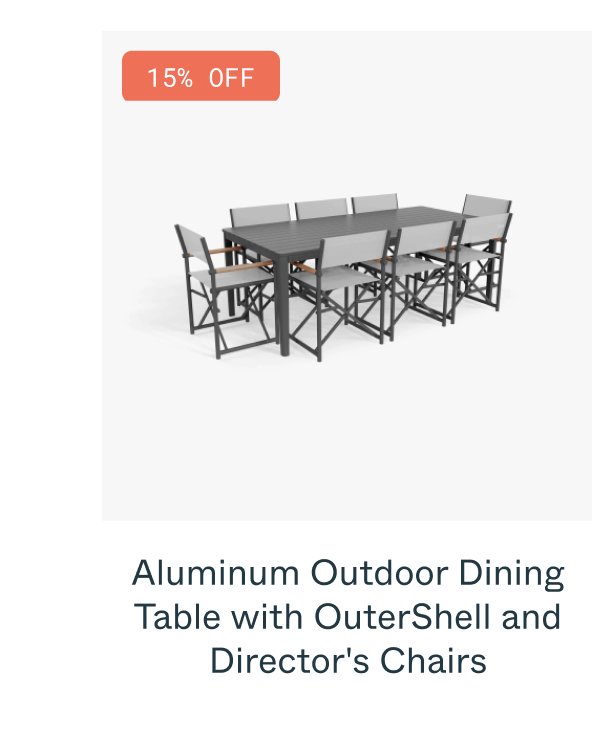 Aluminum Outdoor Dining Table with OuterShell and Director's Chairs