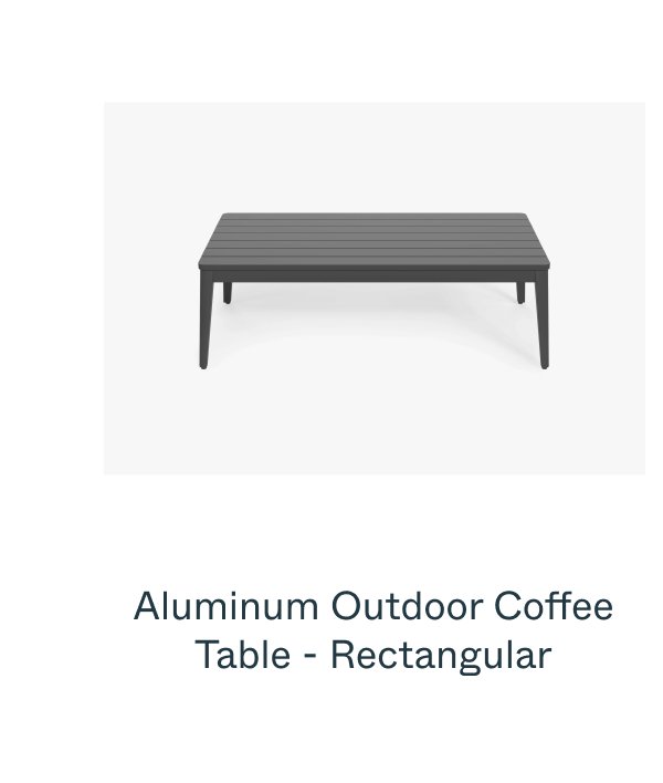 Aluminum Outdoor Coffee Table - Rectangular