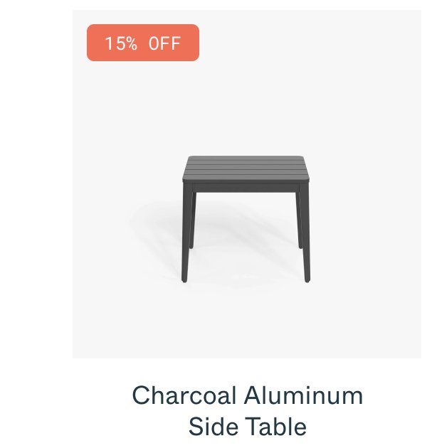 Charcoal Aluminum Side Table