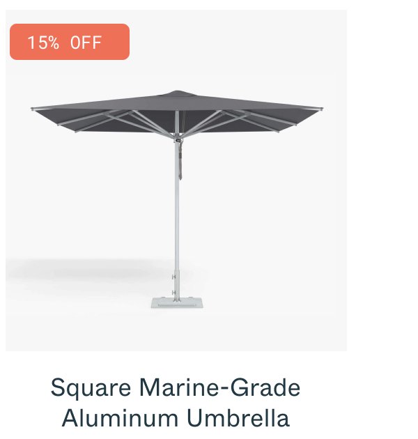 Square Marine-Grade Aluminum Umbrella