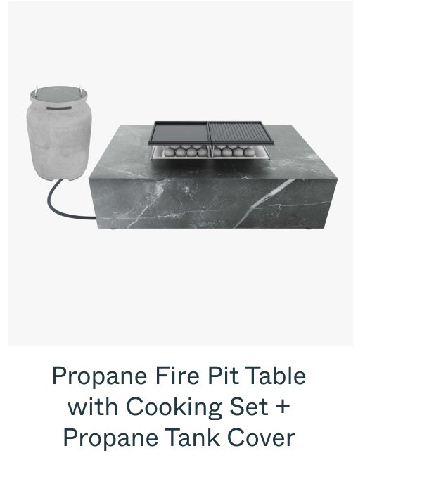 Propane Fire Pit Table with Cooking Set + Propane Tank Cover